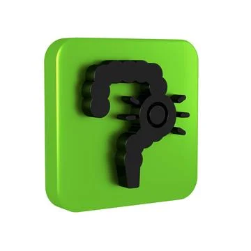 Black Gut constipation icon isolated on transparent background. Bowel probl.. Stock Illustration