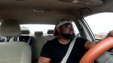 Black Guy Driving Stock Footage 236432393