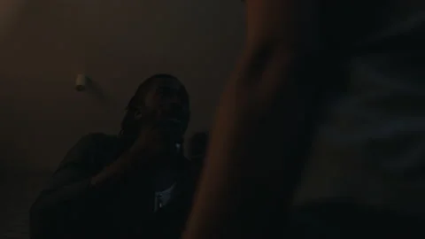 Black guy expresses expressively in a quarrel Stock Footage 158769597