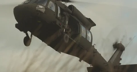 Black Hack Helicopter Landing Video stock 84071591