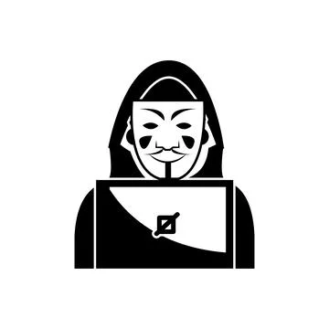 Black hacker design vector isolated on white background Stock Illustration