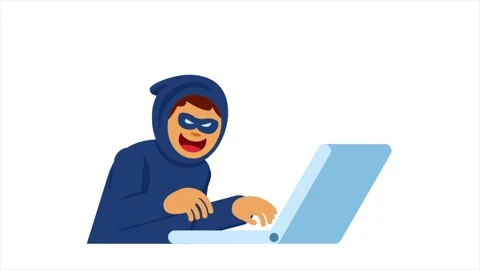 Black Hacker Sending Cyber Attack Stock Footage 304645503