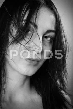 Black hair smiling Stock Photos