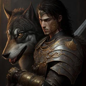 Black-haired Warrior Stock Illustration