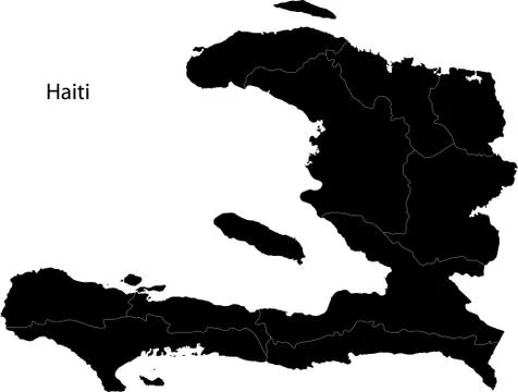 Black haiti map Stock Illustration