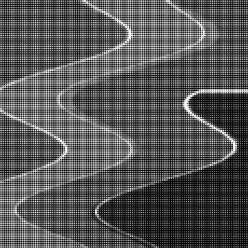 Black Halftone Curved Stripe Pattern Background Illustrazione stock