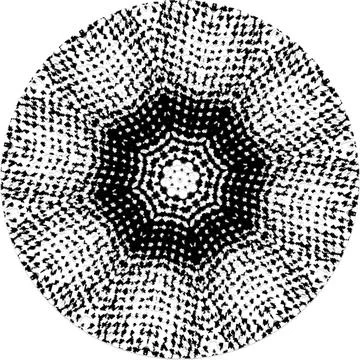 Black Halftone Dot Composition with Mandala Inspired Geometry Stock Illustration
