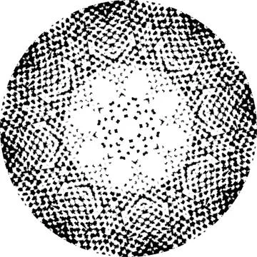 Black Halftone Dot Composition with Mandala Inspired Geometry Stock Illustration