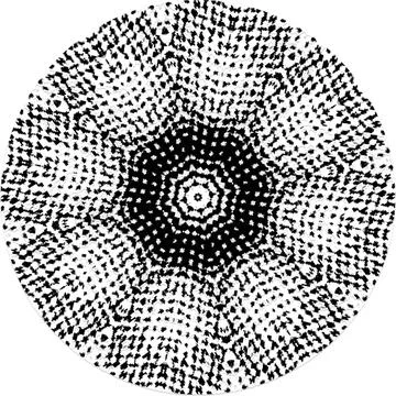 Black Halftone Dot Composition with Mandala Inspired Geometry Stock Illustration