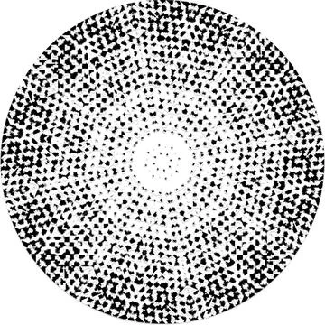 Black Halftone Dot Composition with Mandala Inspired Geometry Stock Illustration