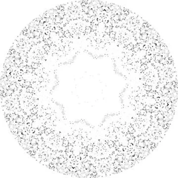 Black Halftone Dot Composition with Mandala Inspired Geometry Stock Illustration