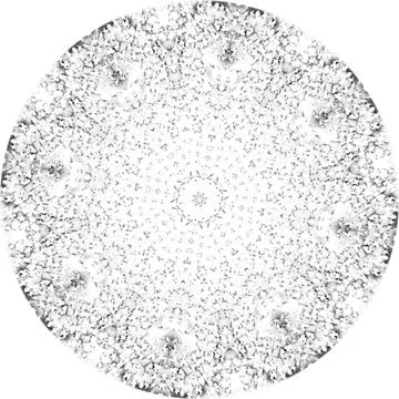 Black Halftone Dot Composition with Mandala Inspired Geometry Stock Illustration