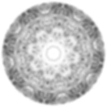 Black Halftone Dot Composition with Mandala Inspired Geometry Stock Illustration