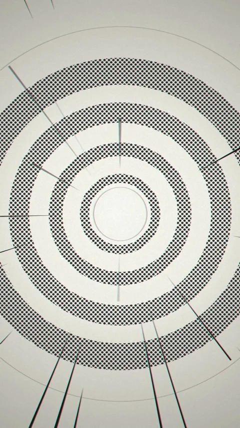 Black halftone dot concentric circles expanding seamless loop Stock Footage 346934242