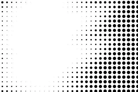 Black Halftone Dot Frame with Right Fade Stock Illustration
