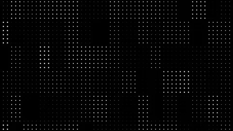 Black Halftone Dot Matrix Background with Scattered Glowing Pattern Animation Stock Footage 346943064