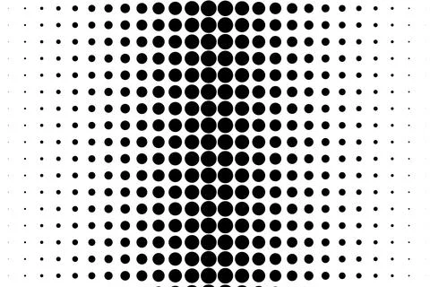 Black halftone dot pattern with central focus Stock Illustration