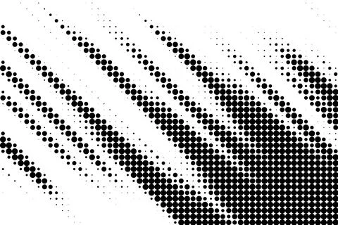 Black Halftone Dot Pattern with Diagonal Lines Stock Illustration