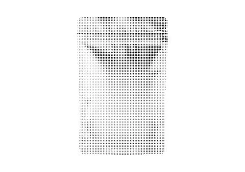 Black halftone dot pattern shaped like a standing pouch bag. イラスト素材