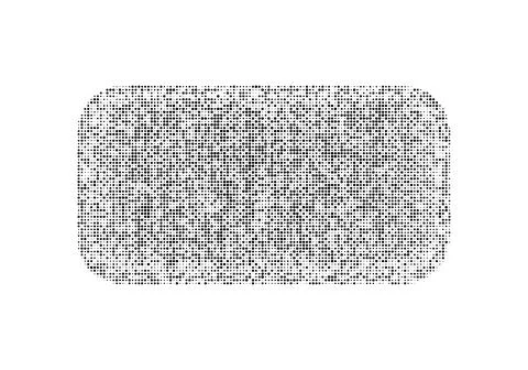 Black halftone dot rectangular frame with rounded corners isolated on white.. Stock Illustration