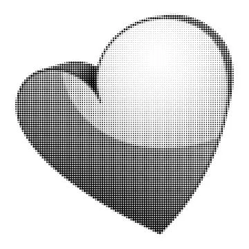 Black halftone doted heart Stock Illustration