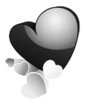 Black halftone doted heart Stock Illustration