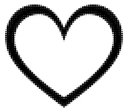 Black halftone doted heart Stock Illustration