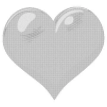 Black halftone doted heart Stock Illustration
