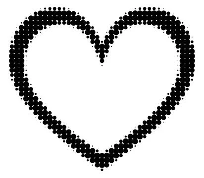 Black halftone doted heart Stock Illustration