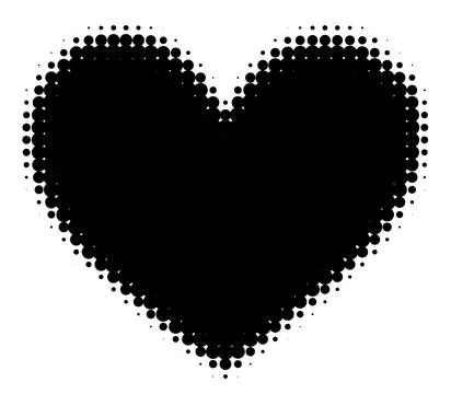 Black halftone doted heart Stock Illustration