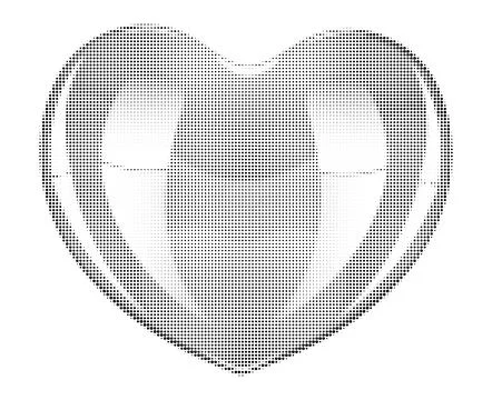 Black halftone doted heart Ilustración de archivo