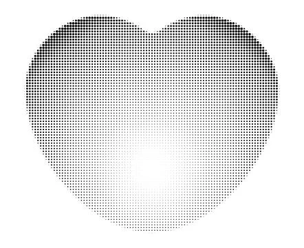 Black halftone doted heart Stock Illustration