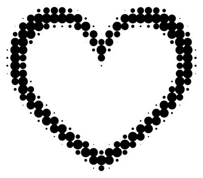 Black halftone doted heart Stock Illustration