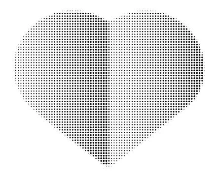 Black halftone doted heart Stock Illustration