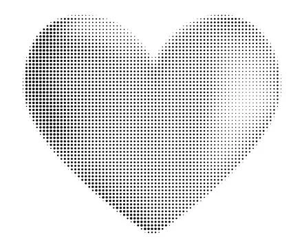 Black halftone doted heart Stock Illustration