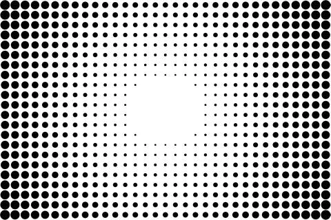 Black Halftone Dots in Circular Pattern Stockillustratie