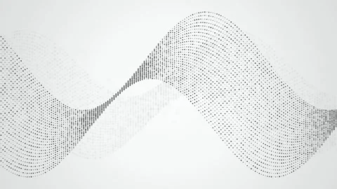 Black halftone particle wave seamless loop motion background Stock Footage 343898616