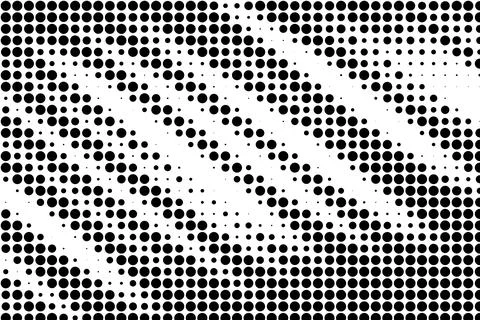 Black Halftone Pattern with Gradient Dots Stock Illustration
