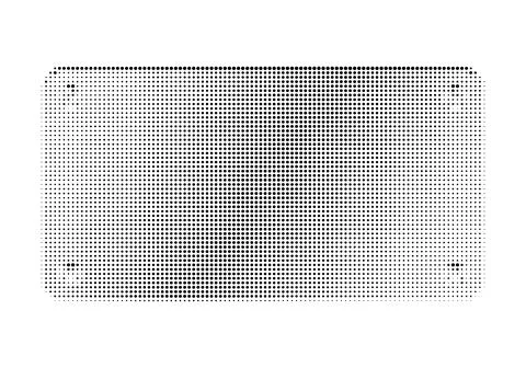 Black halftone rectangular plate with rounded corners and corner rivets. 스톡 일러스트