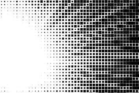 Black Halftone Squares Fading Pattern Stock Illustration