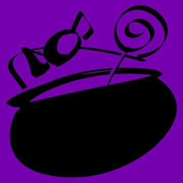 Black Halloween Spider Web with Abstract Purple Shapes Stock Illustration