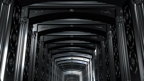 Black Hallway Background Видео 102435264