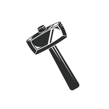 Black hammer vector element design template Stock Illustration