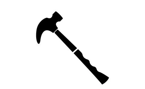 Black hammer vector icon isolated on white background Stock Illustration