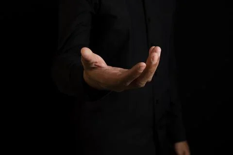 Black hand for Blockchain Technology Concept, Revolutionizing Industries, E.. Stock Photos