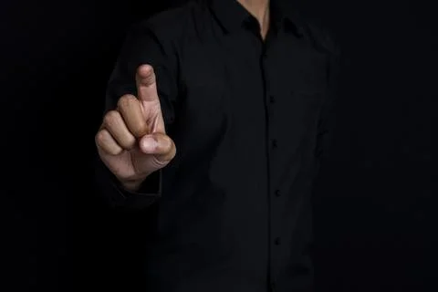 Black hand for Blockchain Technology Concept, Revolutionizing Industries, E.. Stock Photos