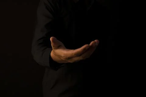 Black hand for Blockchain Technology Concept, Revolutionizing Industries, E.. Stock Photos
