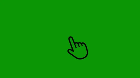 Black hand cursor clicking icon with radiating action lines isolated Stock Footage 346824534