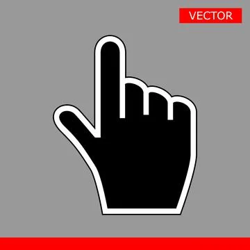 Black hand cursors icons vector illustration set Illustrazione stock