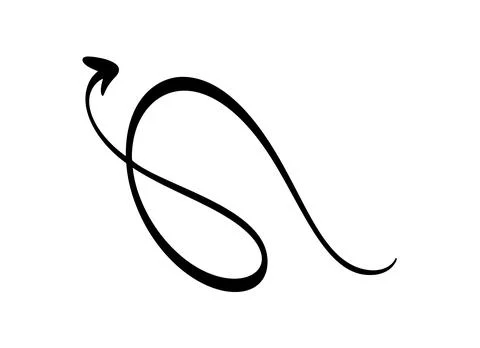 Black hand drawn arrow pointing up right Stock Illustration